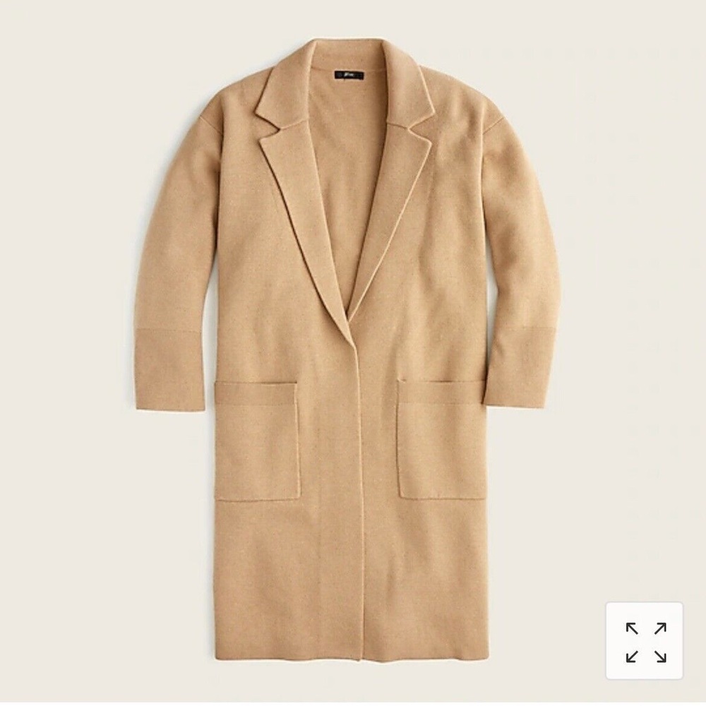 NWT J. Crew Ella Open-front Long Sweater-Blazer in Heather Khaki, size XXS - Picture 4 of 4